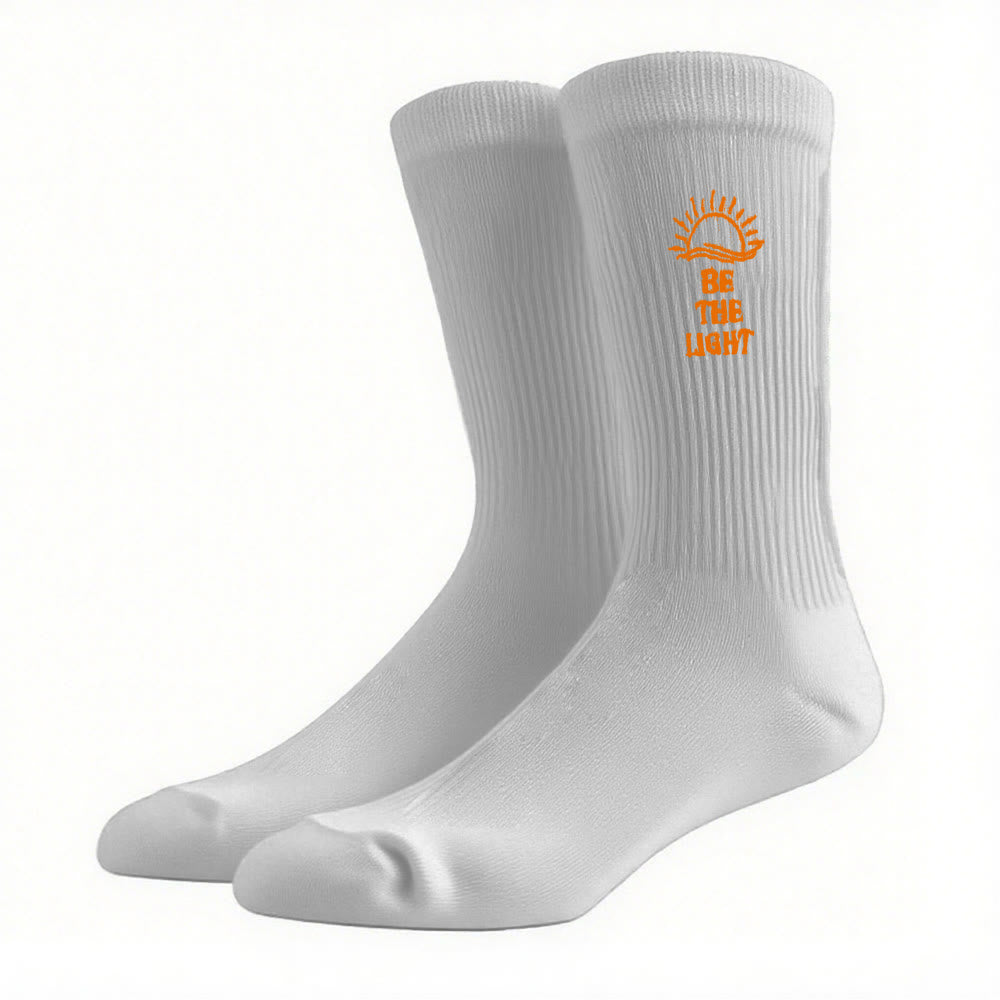 Christianartworkshop Be The Light with Glimmering Sea Horizon Crew Socks: Shine with Spirit - Grey - Women (EU 36-39/US 8.5-9) - image 12