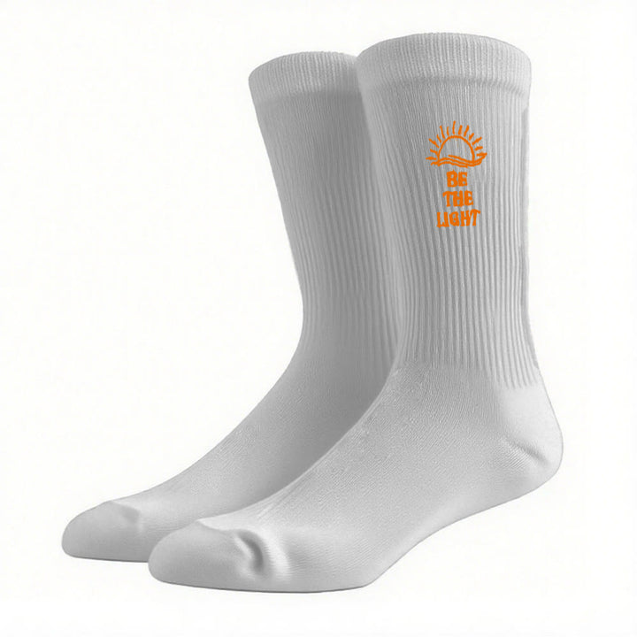 Christianartworkshop Be The Light with Glimmering Sea Horizon Crew Socks: Shine with Spirit - Grey - Women (EU 36-39/US 8.5-9) - image 12