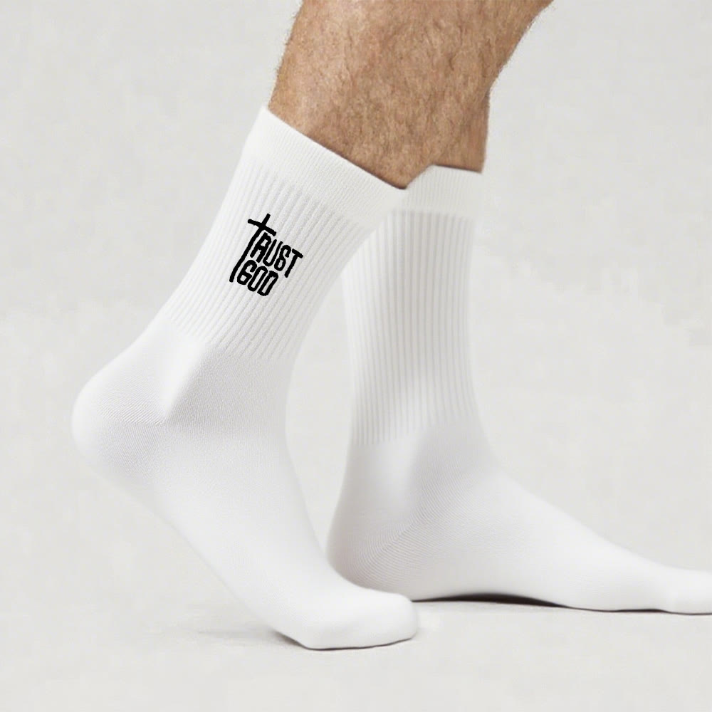 Christianartworkshop Trust God Cross-Design Faith Crew Socks: Walk Boldly with Christ - image 8