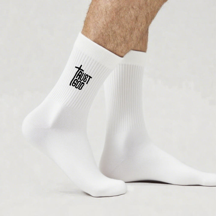 Christianartworkshop Trust God Cross-Design Faith Crew Socks: Walk Boldly with Christ - image 8