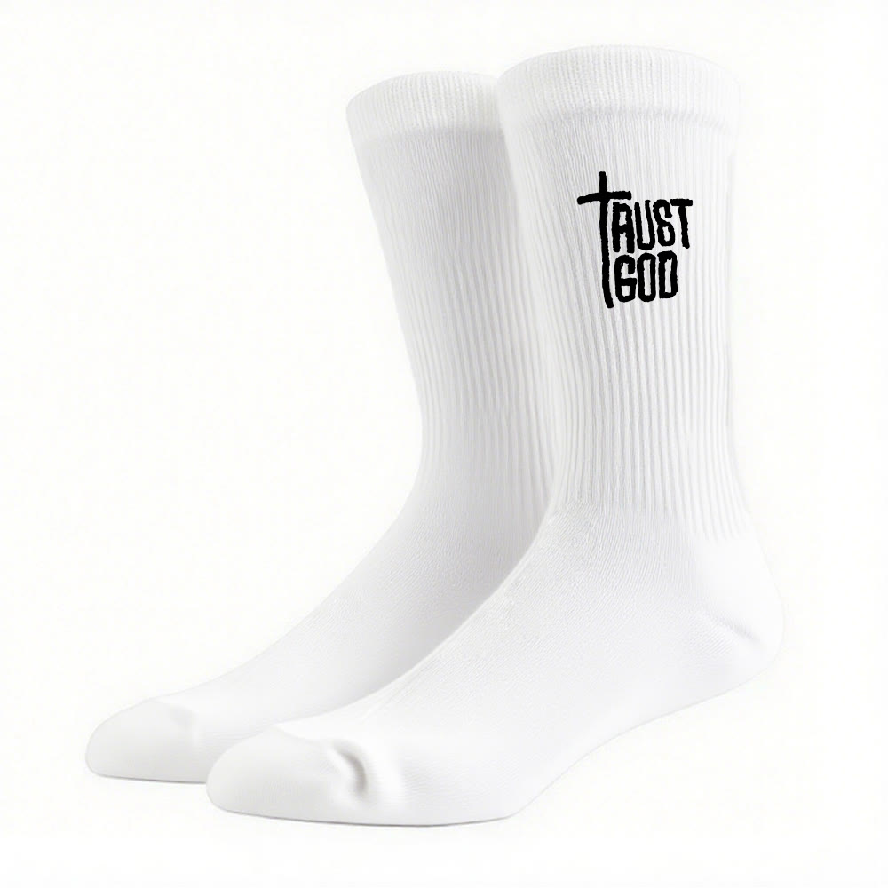 Christianartworkshop Trust God Cross-Design Faith Crew Socks: Walk Boldly with Christ - image 10