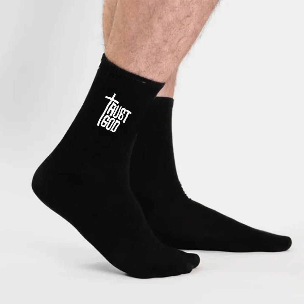 Christianartworkshop Trust God Cross-Design Faith Crew Socks: Walk Boldly with Christ - image 2