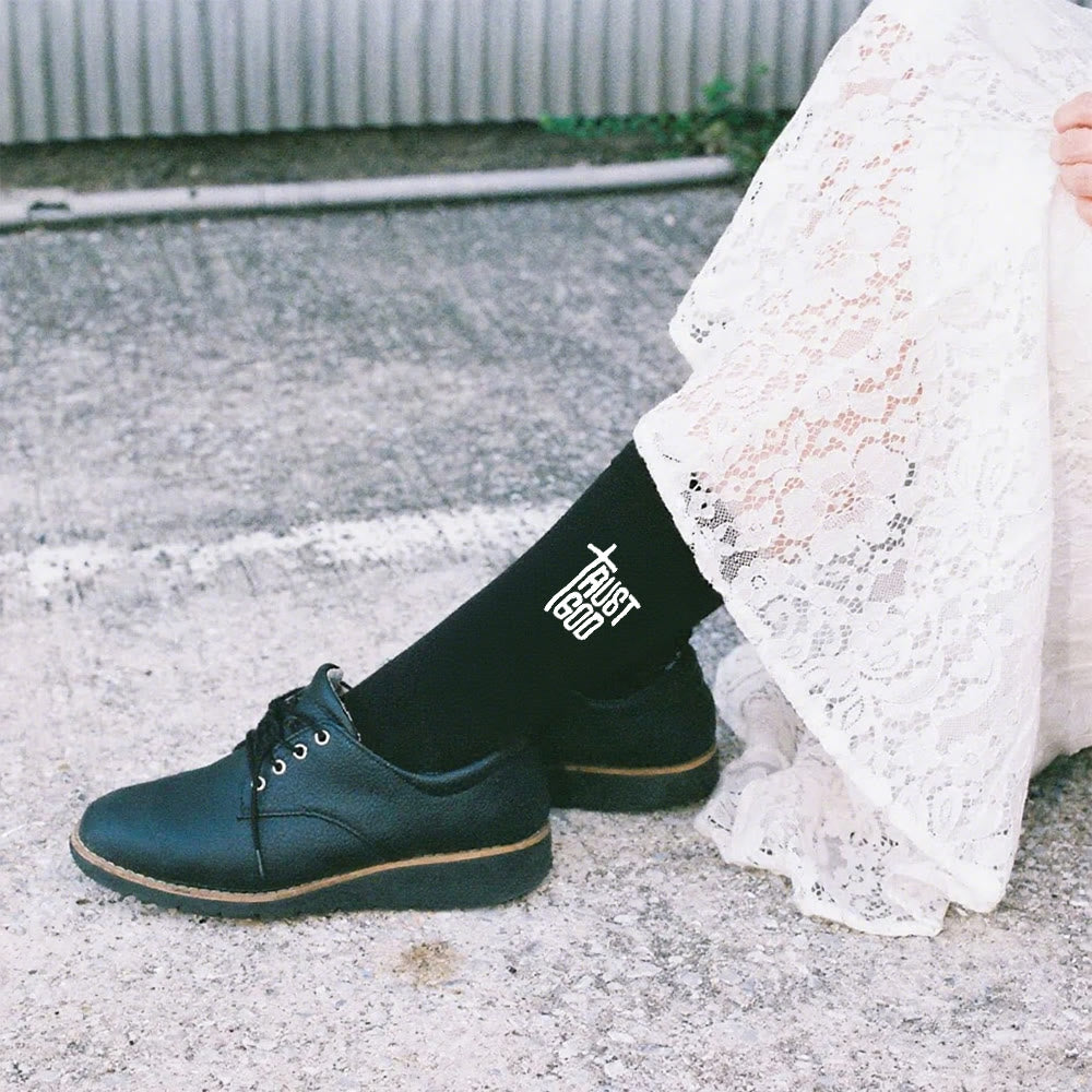 Christianartworkshop Trust God Cross-Design Faith Crew Socks: Walk Boldly with Christ - image 4