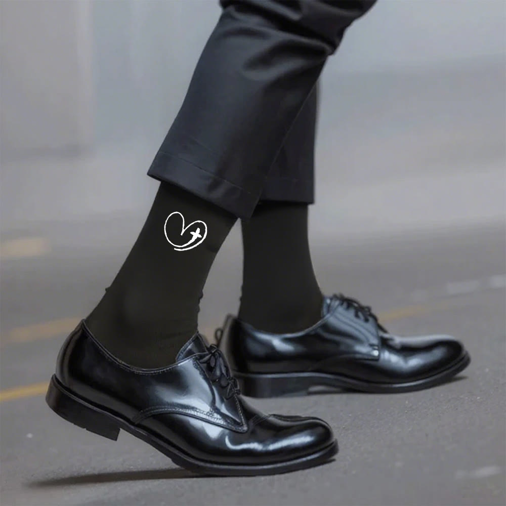 Christianartworkshop Faith-Inspired Heart & Cross Socks: A Gentle Reminder of God's Love - Black - Women (EU 36-39/US 8.5-9) - image 5