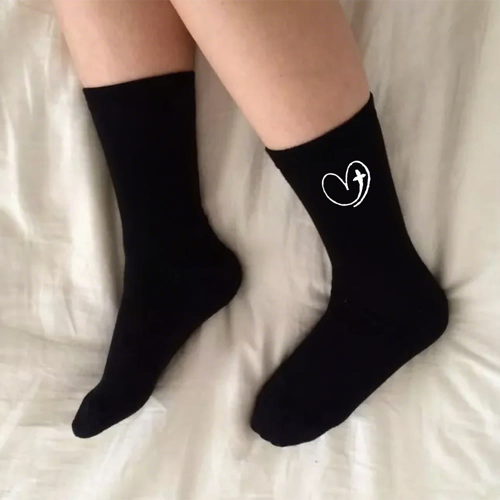 Christianartworkshop Faith-Inspired Heart & Cross Socks: A Gentle Reminder of God's Love - image 7