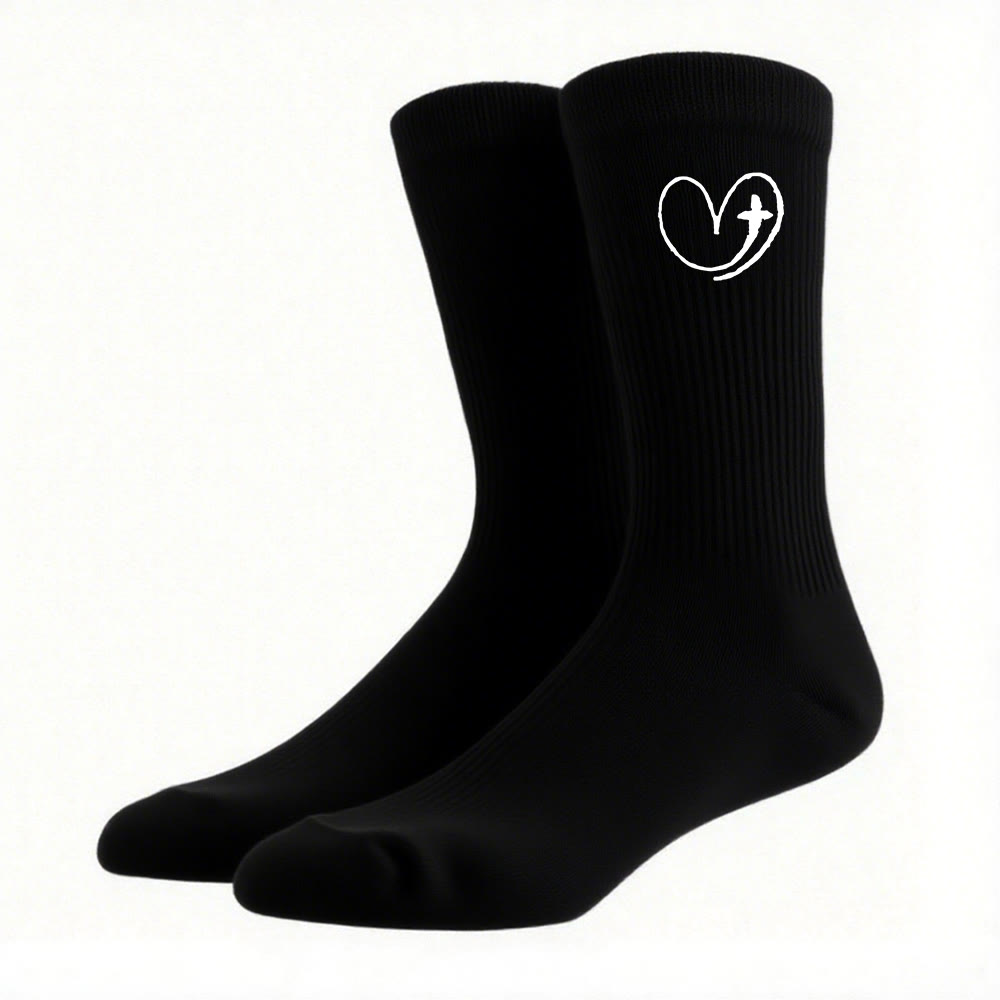 Christianartworkshop Faith-Inspired Heart & Cross Socks: A Gentle Reminder of God's Love - image 10