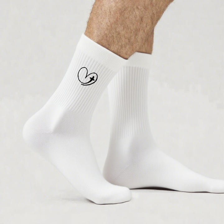 Christianartworkshop Faith-Inspired Heart & Cross Socks: A Gentle Reminder of God's Love - White - Men (EU 40-44/US 7.5-11) - image 3