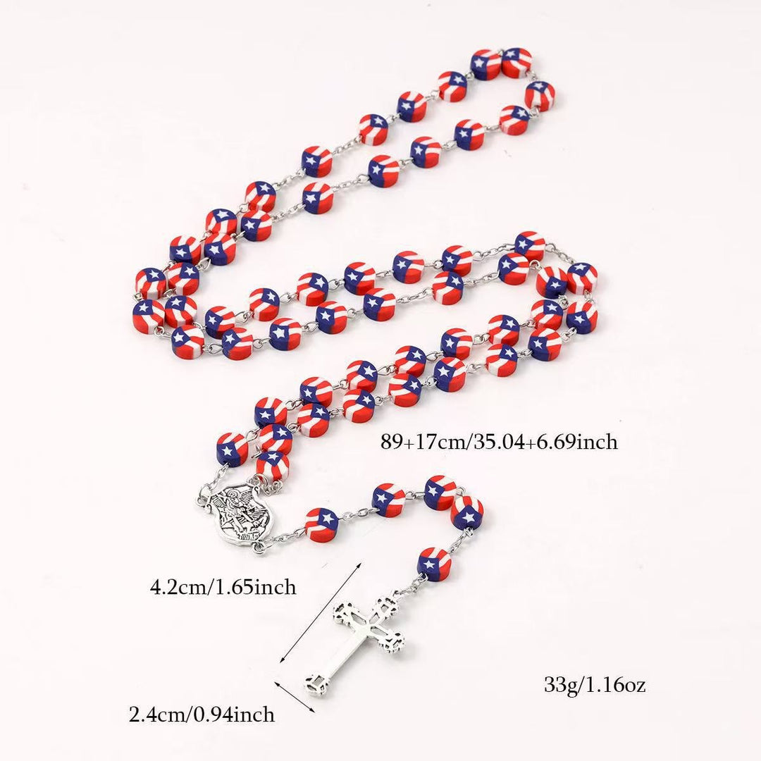 Christianartworkshop American Independence Patriotic Rosary with Guardian Angel St. Michael - image 6