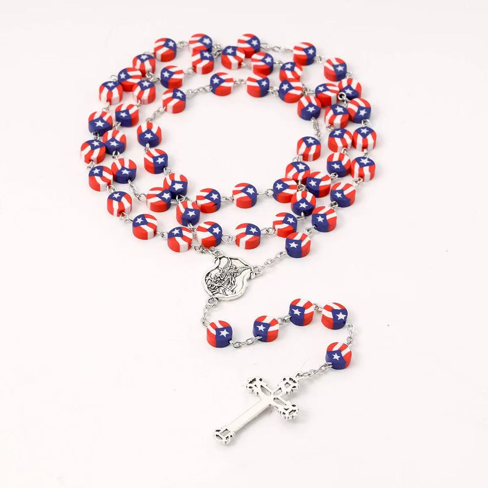 Christianartworkshop American Independence Patriotic Rosary with Guardian Angel St. Michael - image 2