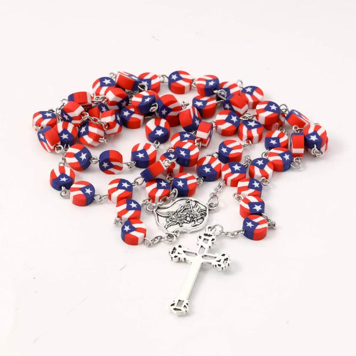 Christianartworkshop American Independence Patriotic Rosary with Guardian Angel St. Michael - image 5