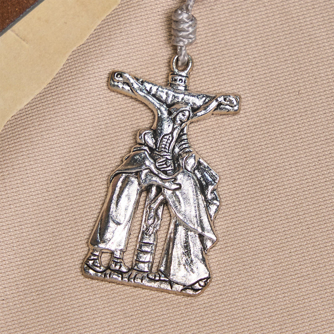 Christianartworkshop Lavender Matte Rosary Adorned with Crucifix Scene and Miraculous Medal