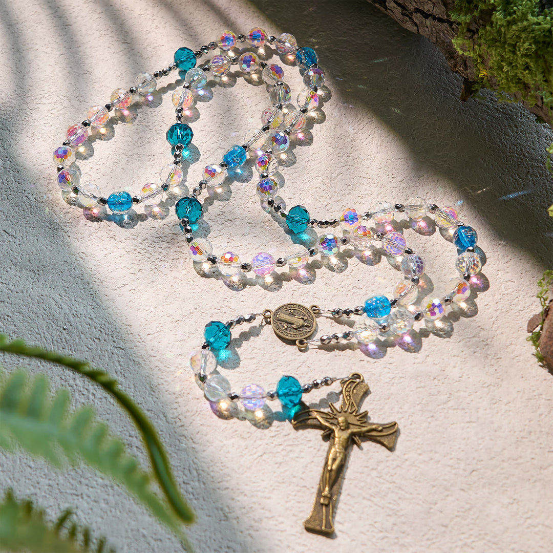 Christianartworkshop PRAYERFUL FAITH: Elegant Shining Beads St. Benedict Rosary with Gift Card - image 4