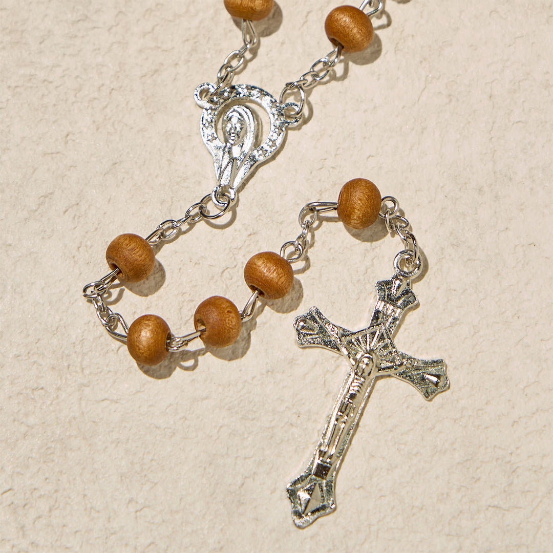 Christianartworkshop Classic Caramel Beads Rosary with Crucifix and Gifted Virgin Mary Keepsake Box - image 4