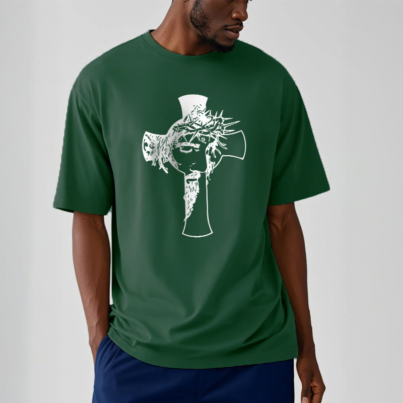 Christianartworkshop Modern Crown of Thorns and Cross Design Unisex T-shirt - image 11