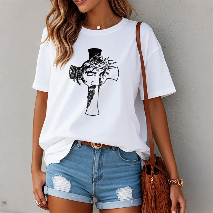 Christianartworkshop Modern Crown of Thorns and Cross Design Unisex T-shirt - image 5