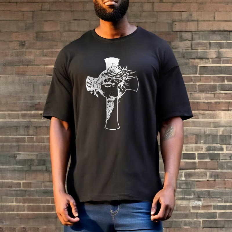 Christianartworkshop Modern Crown of Thorns and Cross Design Unisex T-shirt - image 9