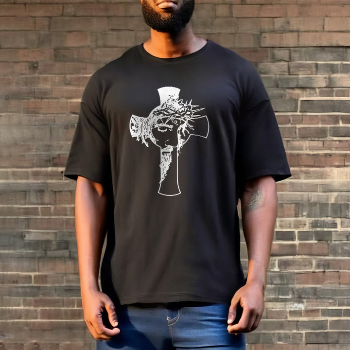 Christianartworkshop Modern Crown of Thorns and Cross Design Unisex T-shirt - image 9