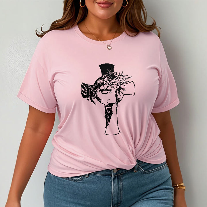 Christianartworkshop Modern Crown of Thorns and Cross Design Unisex T-shirt - image 15