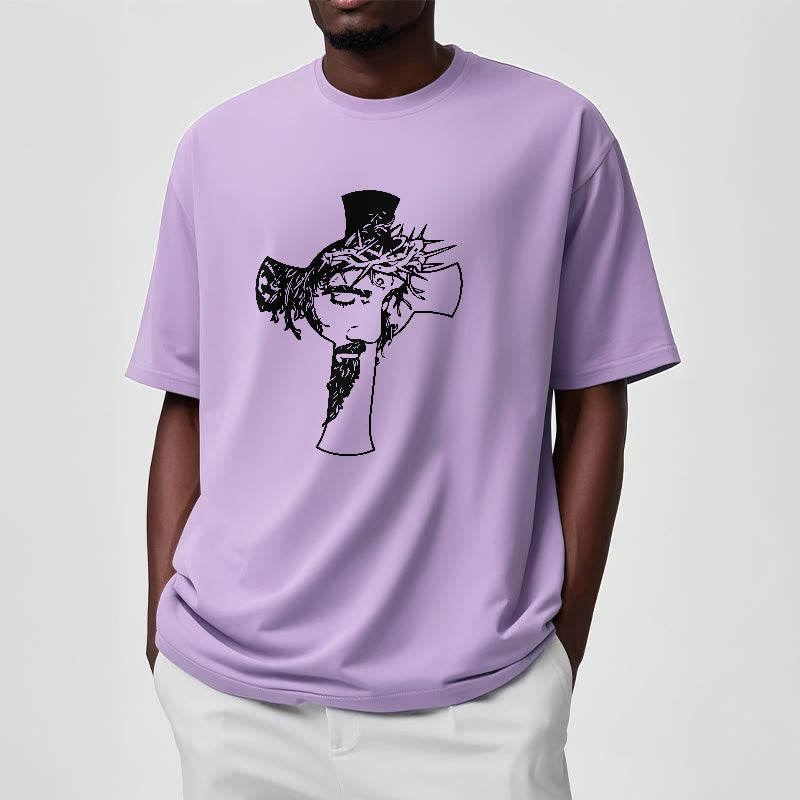 Christianartworkshop Modern Crown of Thorns and Cross Design Unisex T-shirt - image 19