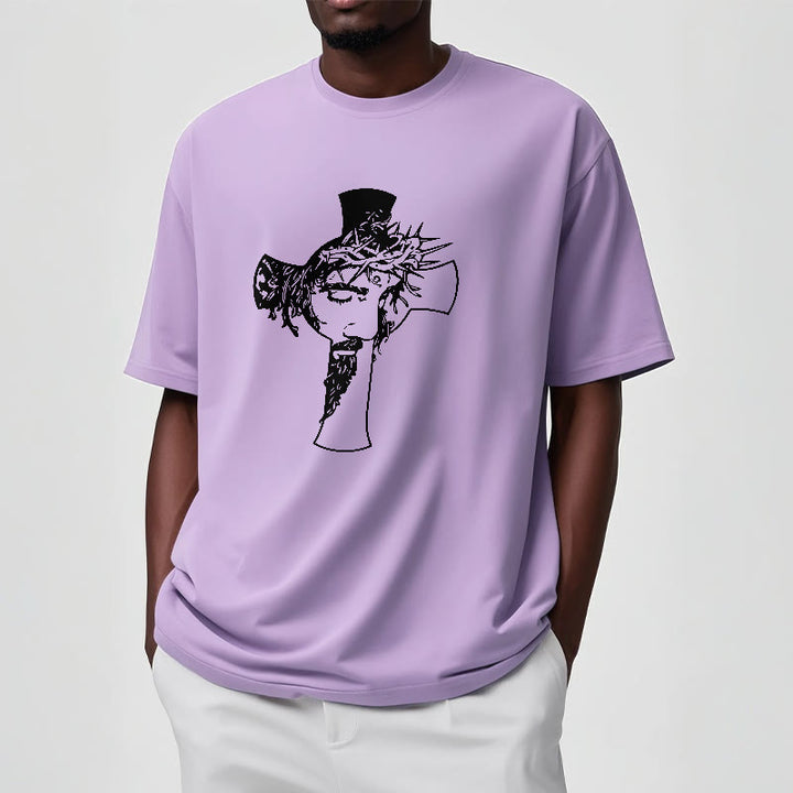 Christianartworkshop Modern Crown of Thorns and Cross Design Unisex T-shirt - image 19