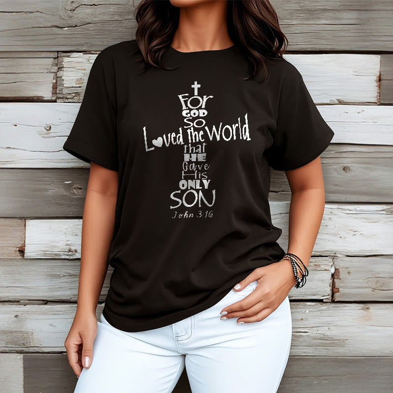 Christianartworkshop For God So Loved the World Christian Bible Verse Unisex T-shirt - image 4