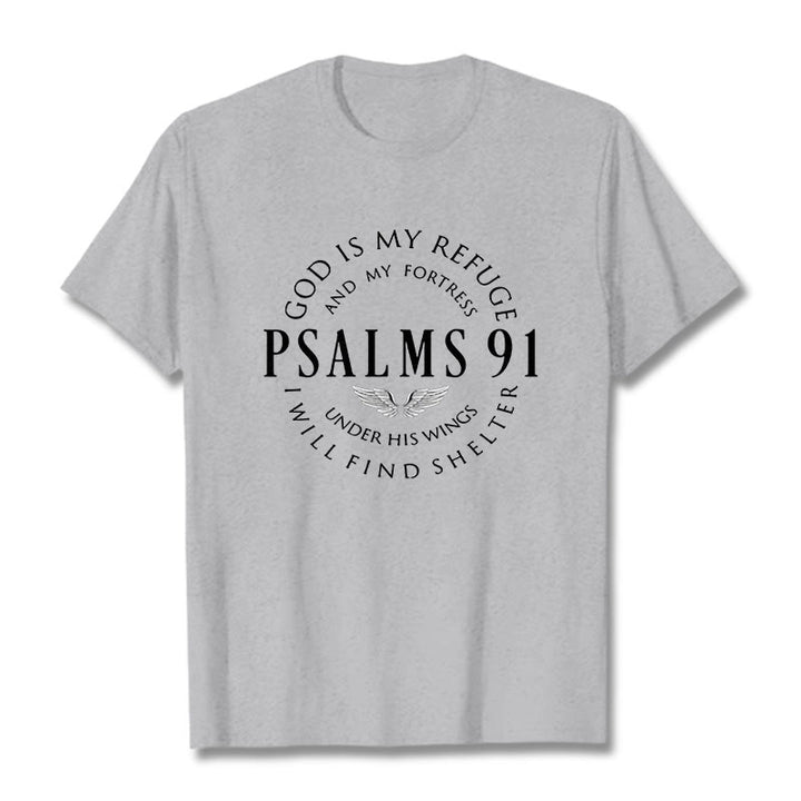 Christianartworkshop Psalm 91 God Is My Refuge Unisex T-shirt - Grey - 2XL - image 19
