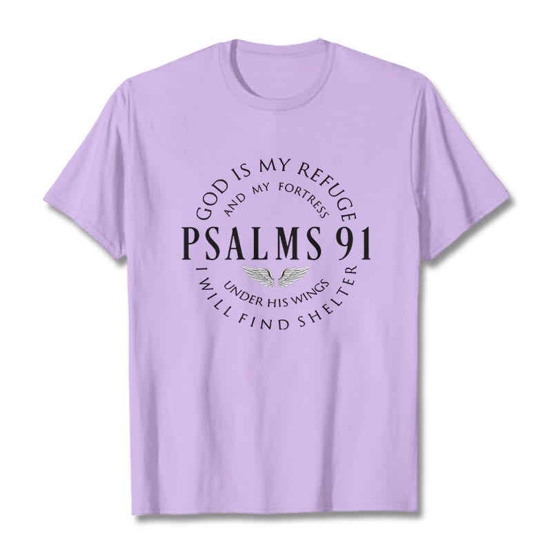 Christianartworkshop Psalm 91 God Is My Refuge Unisex T-shirt - Light Purple - 2XL - image 13