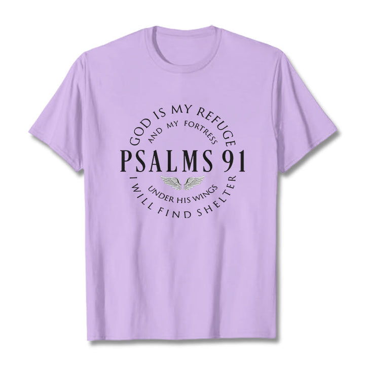 Christianartworkshop Psalm 91 God Is My Refuge Unisex T-shirt - Light Purple - 2XL - image 13