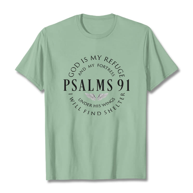 Christianartworkshop Psalm 91 God Is My Refuge Unisex T-shirt - Light Green - 2XL - image 15