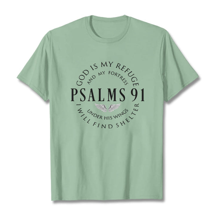 Christianartworkshop Psalm 91 God Is My Refuge Unisex T-shirt - Light Green - 2XL - image 15