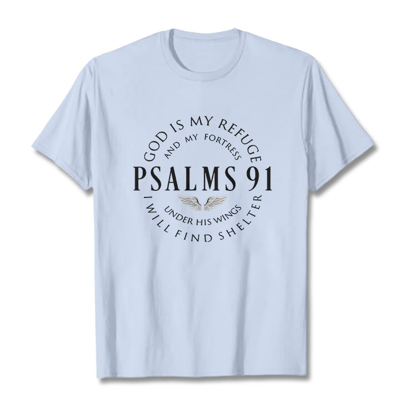 Christianartworkshop Psalm 91 God Is My Refuge Unisex T-shirt - Light Blue - 2XL - image 20