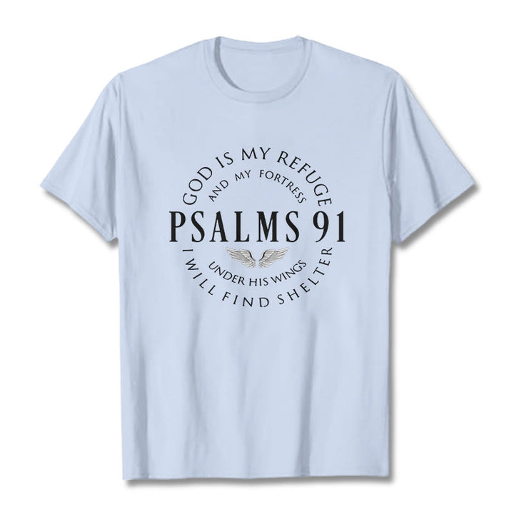Christianartworkshop Psalm 91 God Is My Refuge Unisex T-shirt - Light Blue - 2XL - image 20