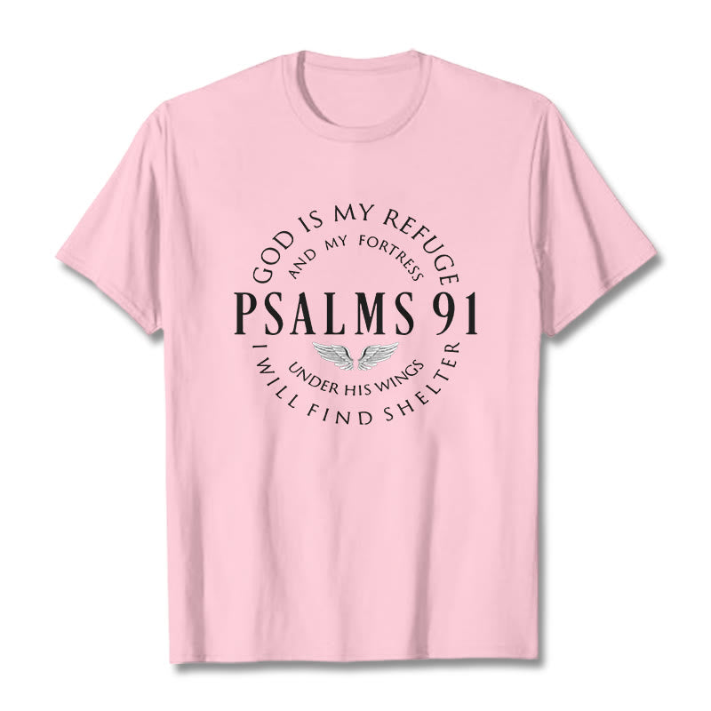 Christianartworkshop Psalm 91 God Is My Refuge Unisex T-shirt - Light Pink - 2XL - image 17