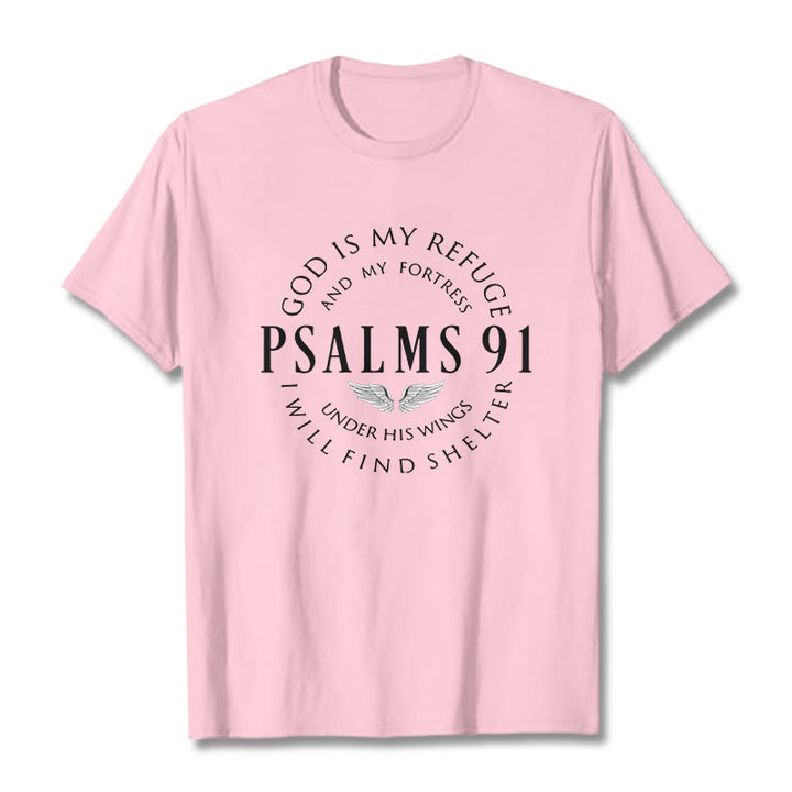 Christianartworkshop Psalm 91 God Is My Refuge Unisex T-shirt - Light Pink - 2XL - image 17