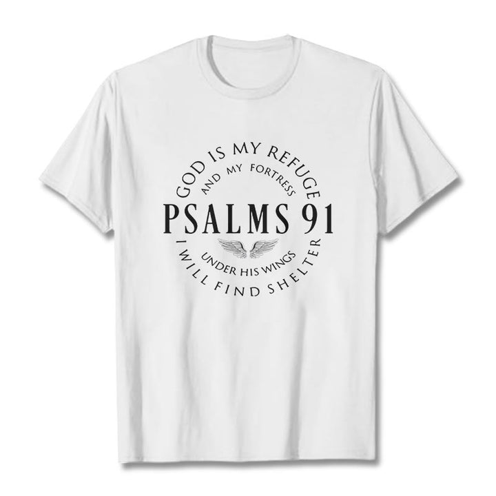 Christianartworkshop Psalm 91 God Is My Refuge Unisex T-shirt - White - 2XL - image 8