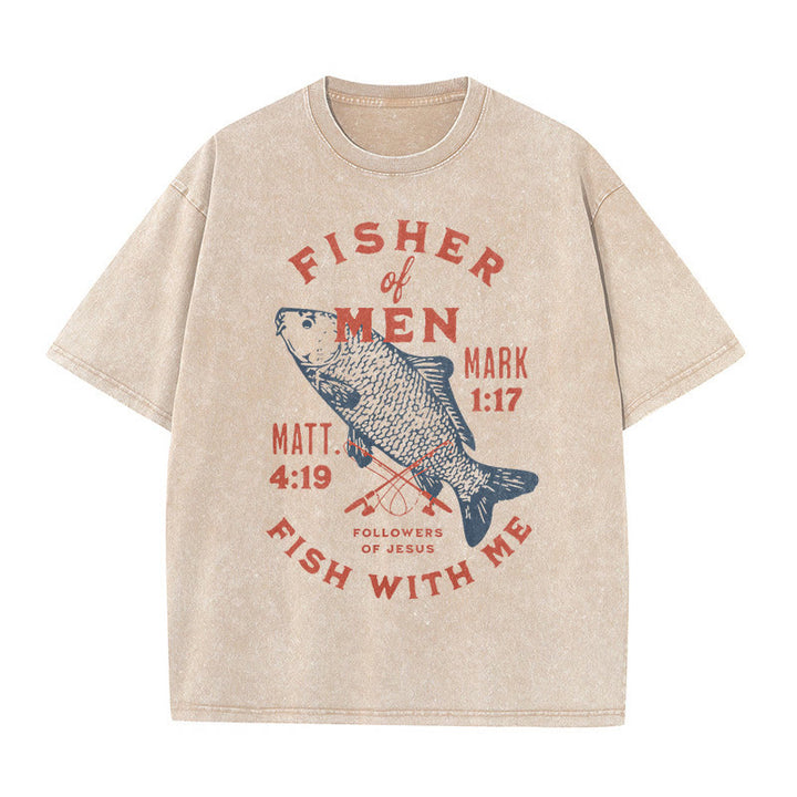 Christianartworkshop Followers of Jesus Fisher of Men Unisex Washed T-Shirt - Apricot - 5XL - image 1