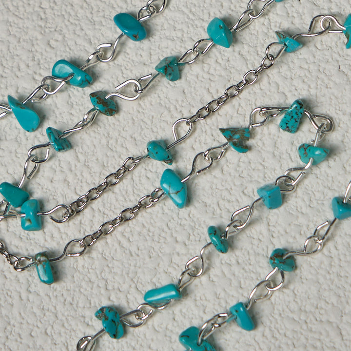 Christianartworkshop Unique Turquoise Fragment Rosary with Holy Mary & Ornate Crucifix - image 7