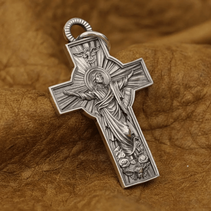 Christianartworkshop Jesus Christ Ascension with Holy Spirit Dove Necklace in Sterling Silver - image 5