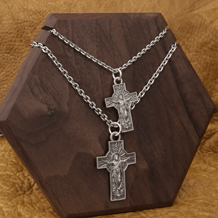 Christianartworkshop Jesus Christ Ascension with Holy Spirit Dove Necklace in Sterling Silver - image 1
