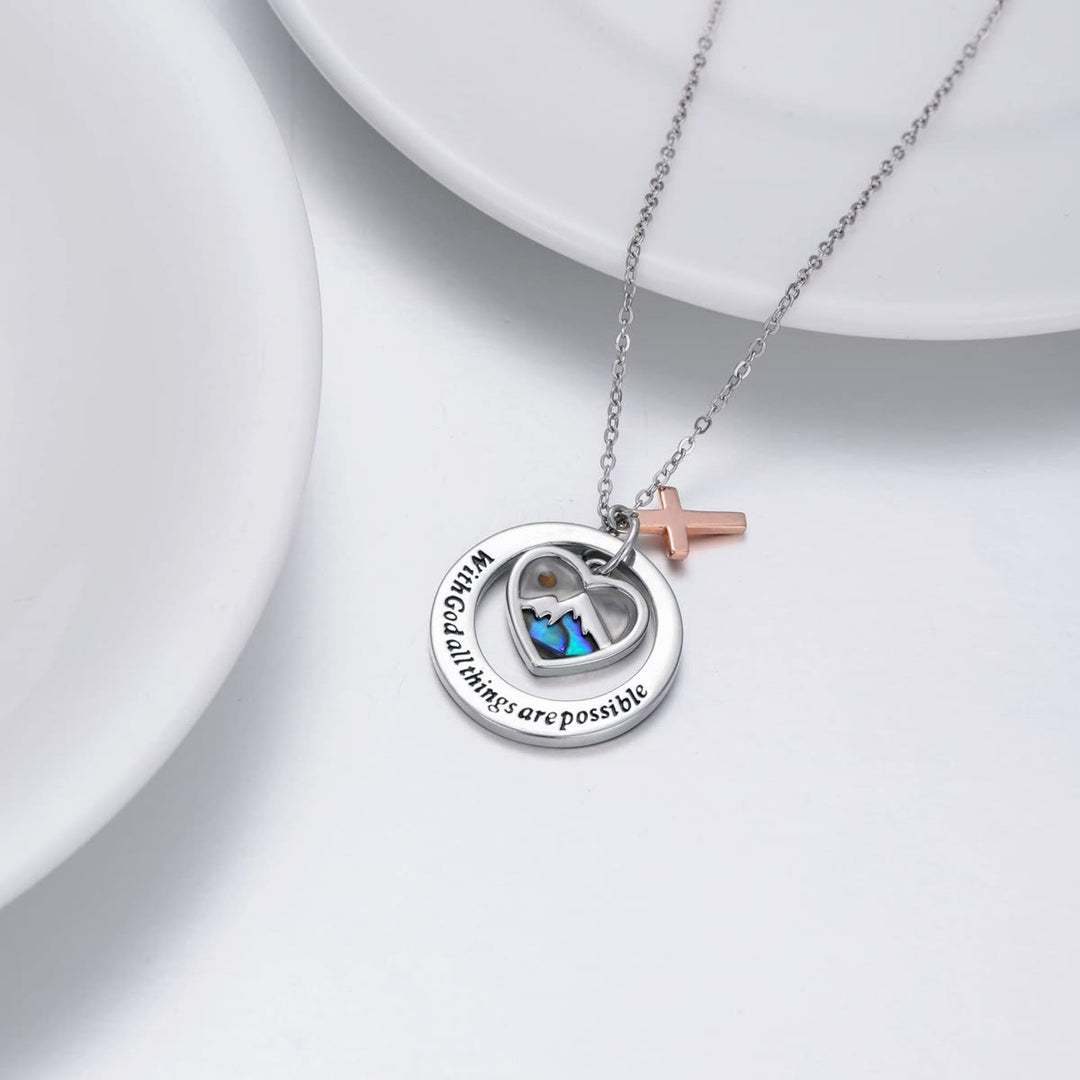 Christianartworkshop Delicate Mustard Seed Necklace with Cross and Scripture Message - image 2