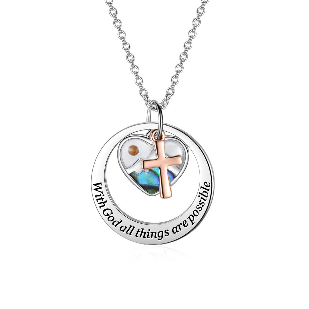 Christianartworkshop Delicate Mustard Seed Necklace with Cross and Scripture Message - image 0