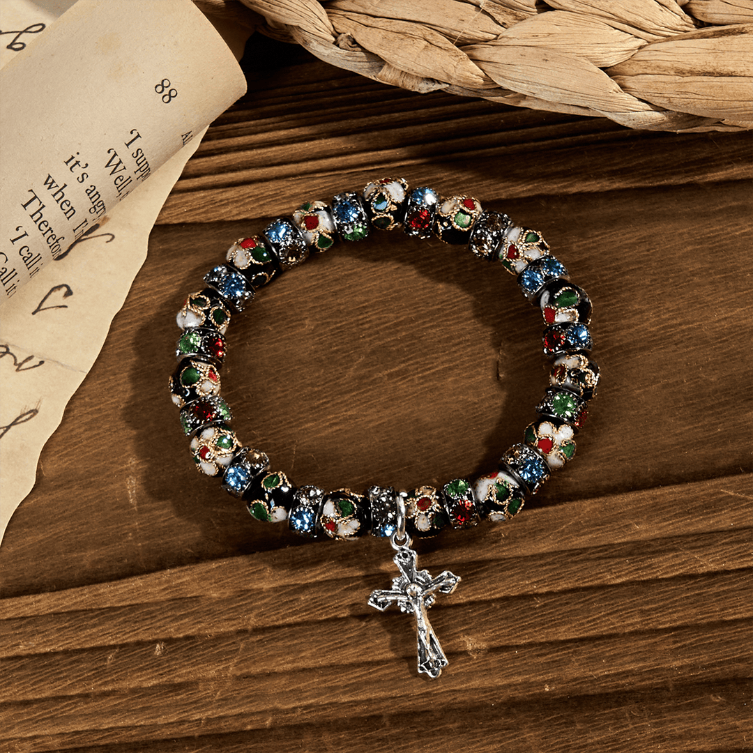Christianartworkshop Handcrafted Cloisonné Beads Timeless Faith Bracelet: A Testament of Christ's Presence - image 4