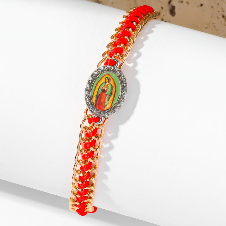 Hand-woven Virgin Mary Pendant Bracelet Brings Good Luck Away from Bad Luck Bracelet Gifts for Friend and Lovers virgin mary for women men braid bracelets for men women religious bracelets