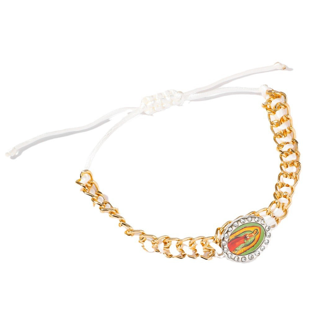 Hand-woven Virgin Mary Pendant Bracelet Brings Good Luck Away from Bad Luck Bracelet Gifts for Friend and Lovers virgin mary for women men braid bracelets for men women religious bracelets