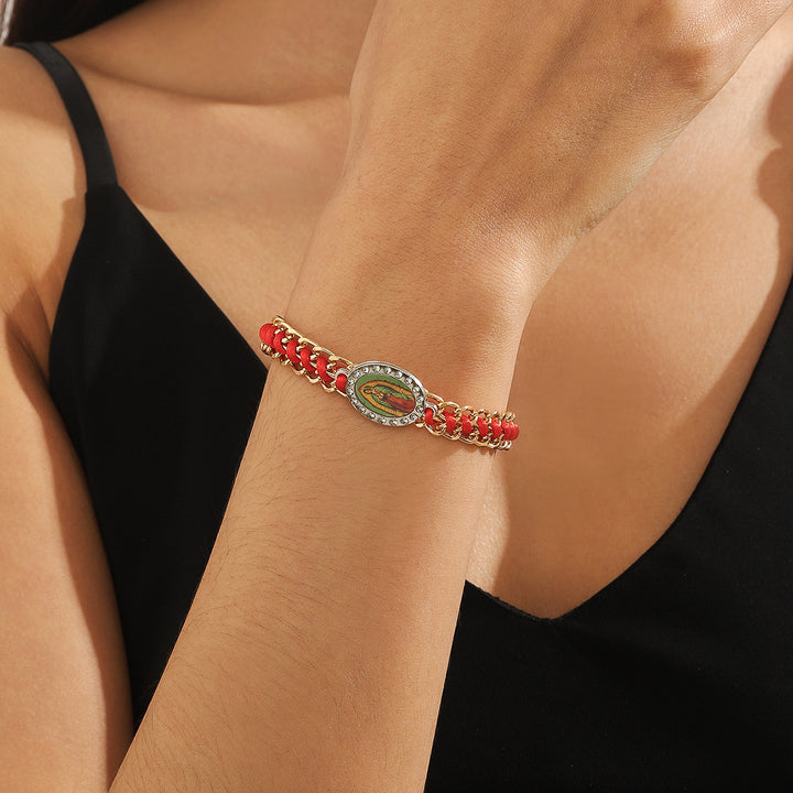 Hand-woven Virgin Mary Pendant Bracelet Brings Good Luck Away from Bad Luck Bracelet Gifts for Friend and Lovers virgin mary for women men braid bracelets for men women religious bracelets