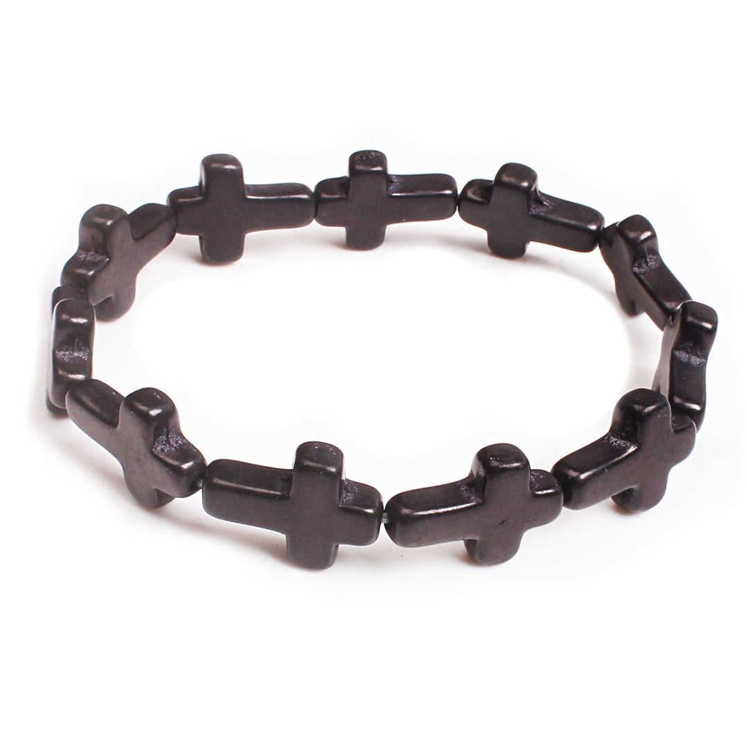 Christianartworkshop Bohemian Cross Turquoise Beaded Bracelet - Black - image 7