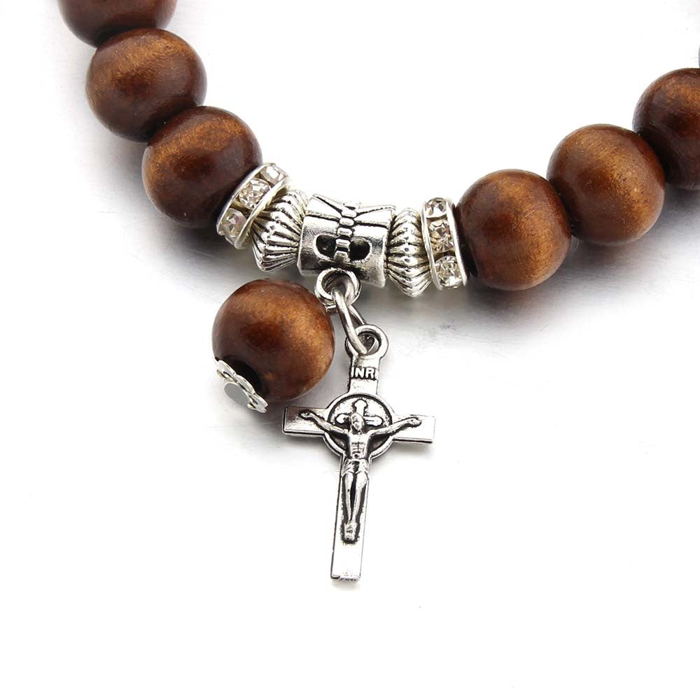 Christianartworkshop Handmade Wooden Bead  Jesus Cross Bracelet - image 4