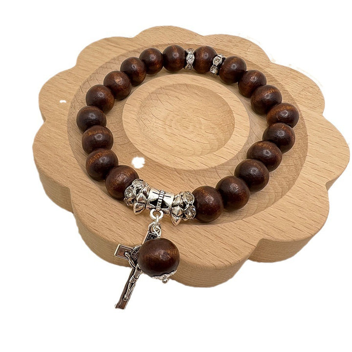 Christianartworkshop Handmade Wooden Bead  Jesus Cross Bracelet - image 6