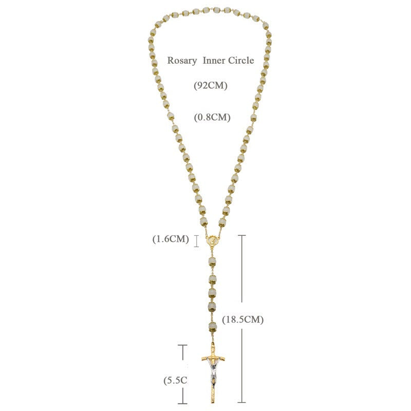 Christianartworkshop Faith & Charity: Natural White Chalcedony Catholic Rosary - image 7