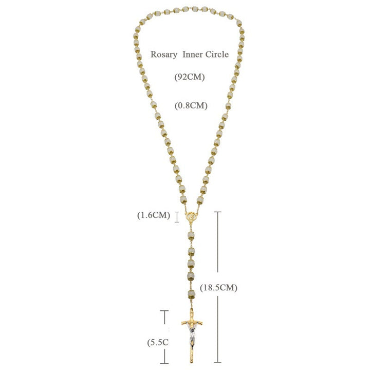 Christianartworkshop Faith & Charity: Natural White Chalcedony Catholic Rosary - image 7